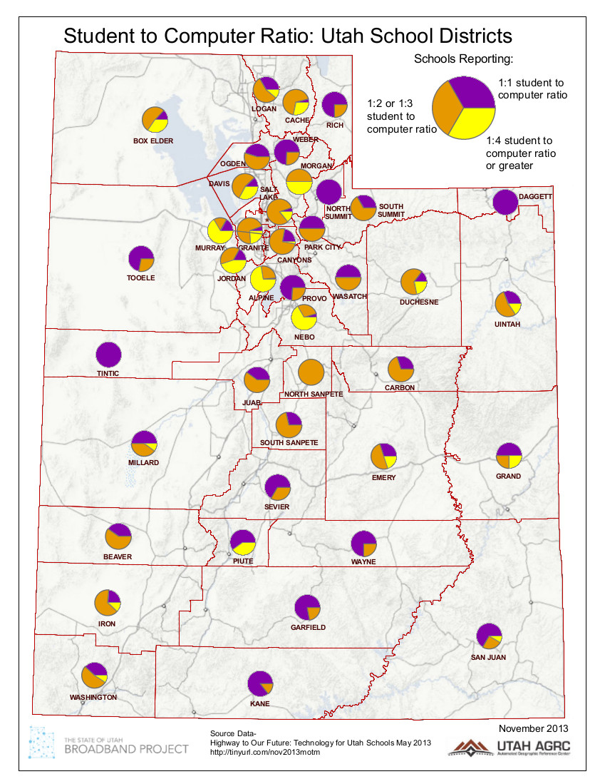 Featured image for “November 2013 Map of the Month: Computers in Utah Schools”