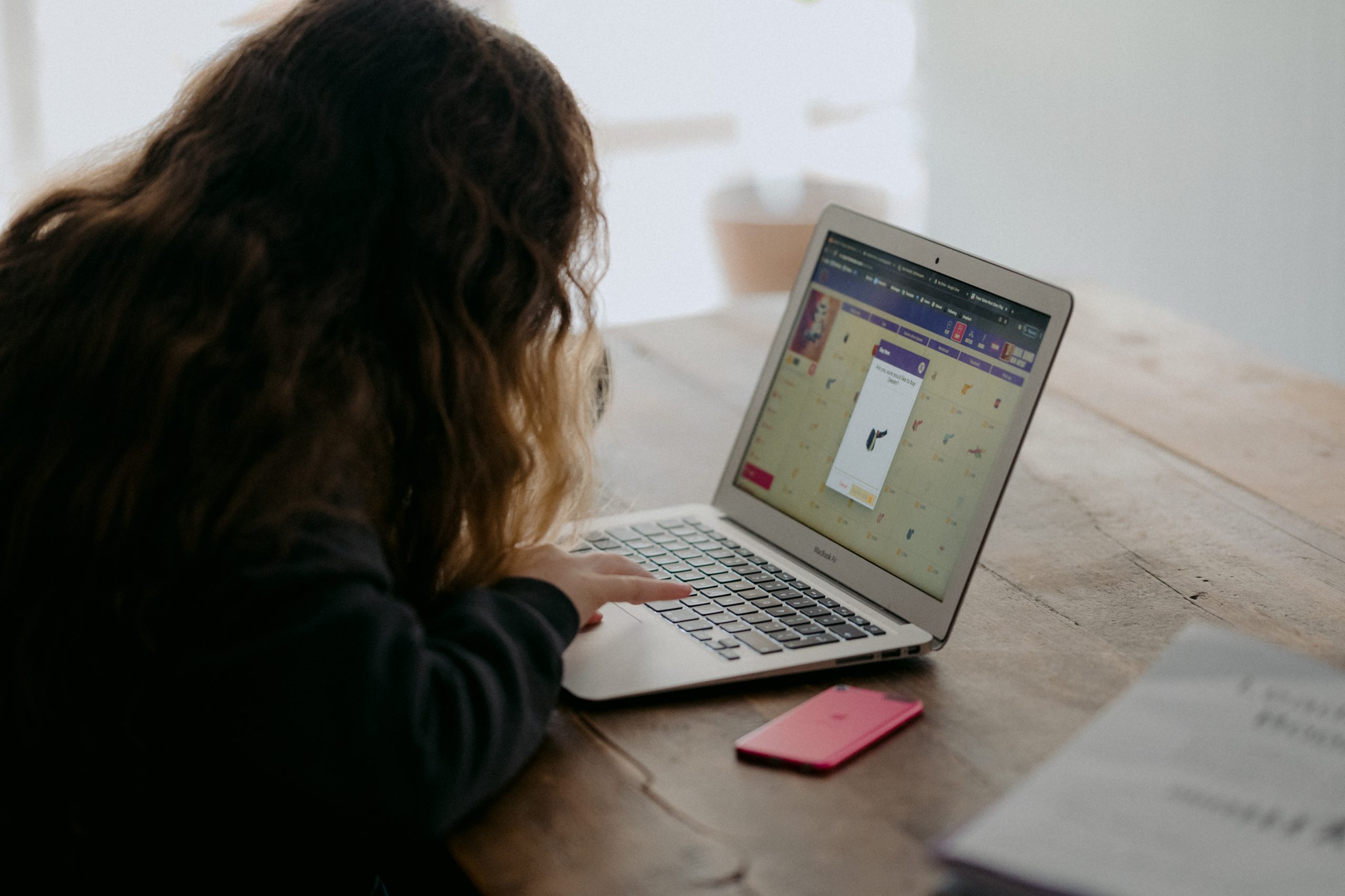 Girl in front of a computer
